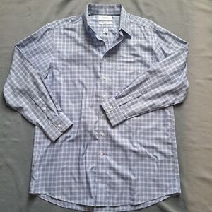 Cremieux Pima Shirt Mens XL Blue Long Sleeve Button Down Plaid